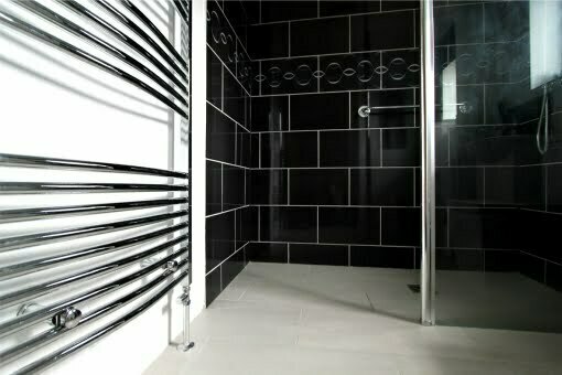 Lavender Bathroom Company 7 Black and white shower room